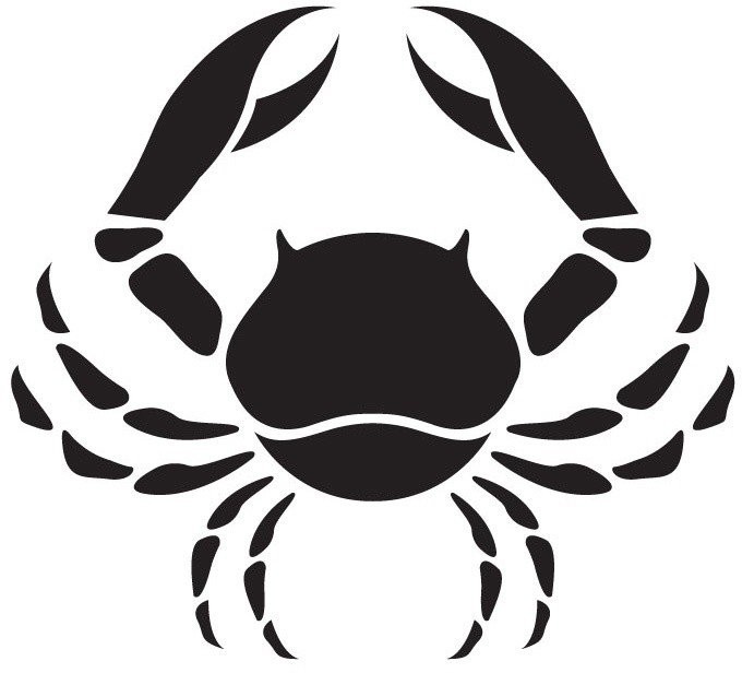 Ordinary flash black-ink crab tattoo design