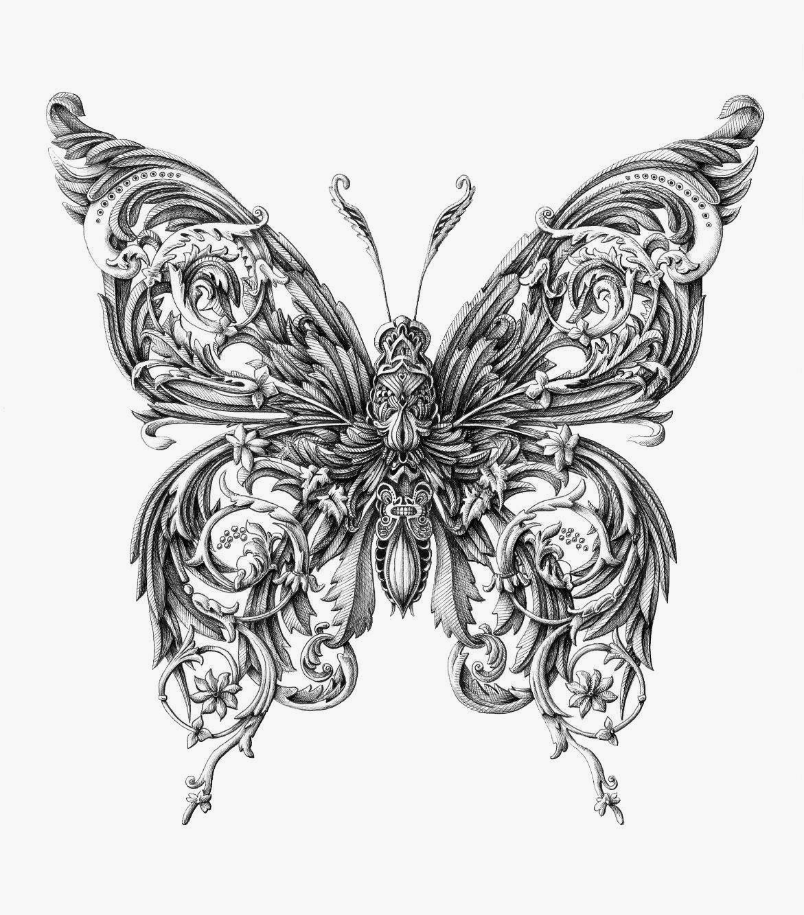 Original-designed butterfly tattoo design by Alex Konahin