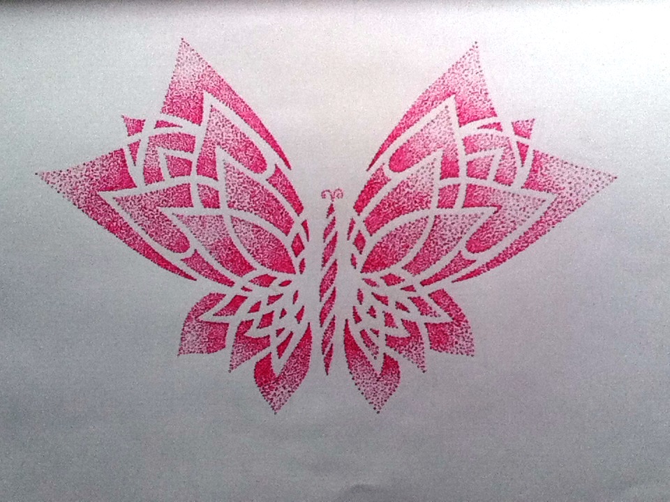 Original red lotus-like butterfly tattoo design by skythestral15460-d6a14ak