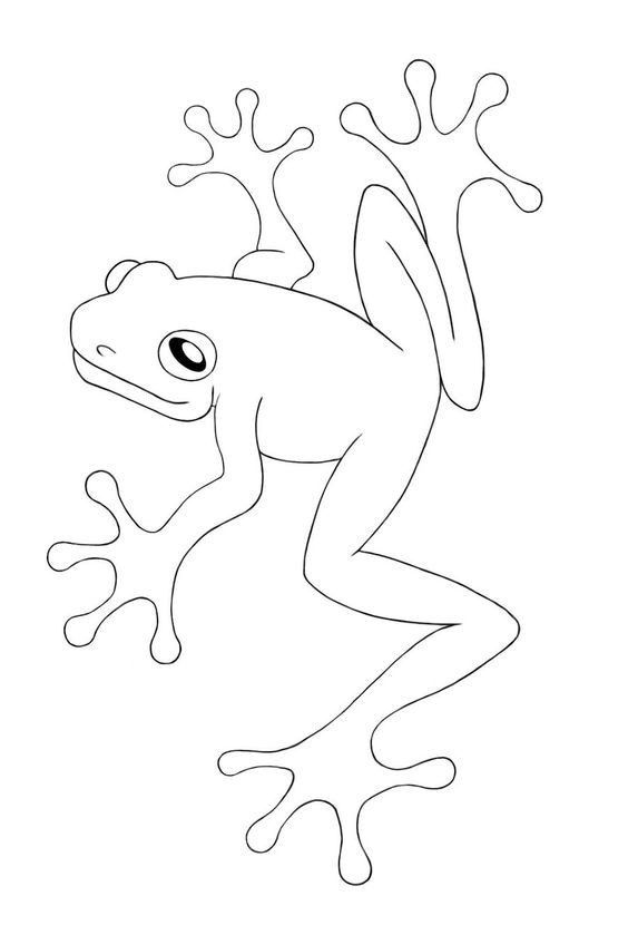 Outline cartoon frog tattoo design