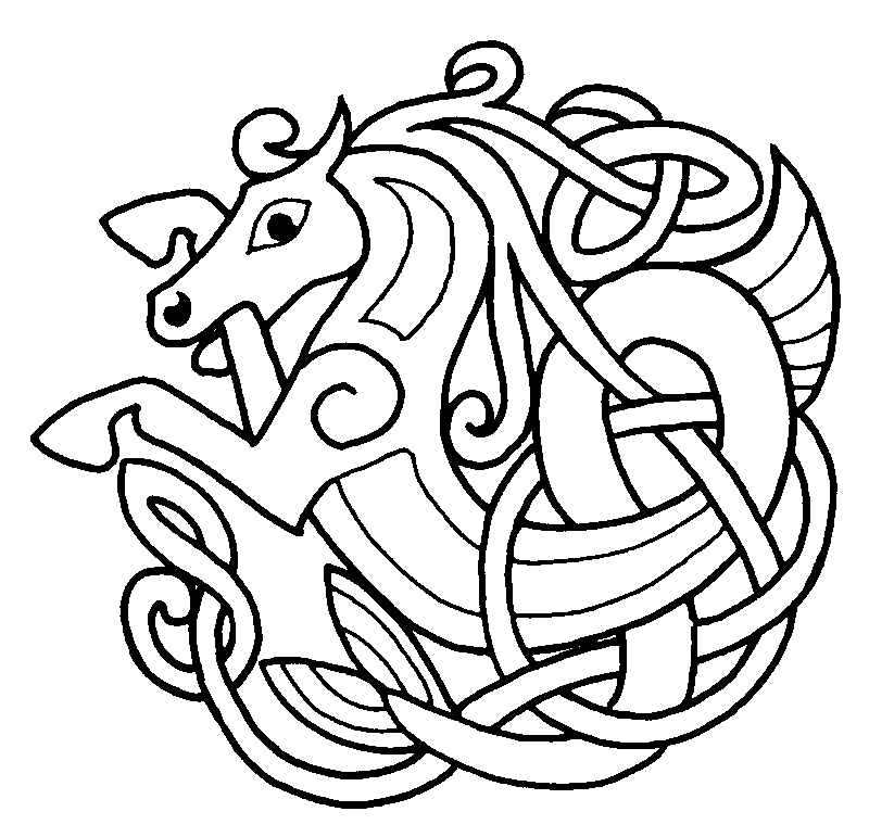 Outline celtic style horse tattoo design