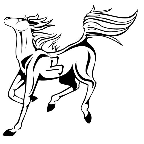 Outline chinese zidoac horse by Dark Ravens Tear
