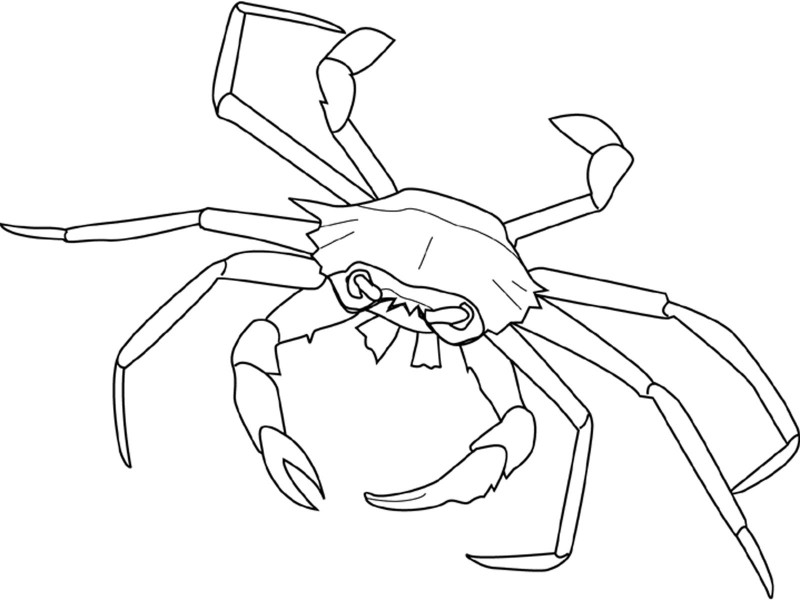 Outline marine crab with extra long claws tattoo design