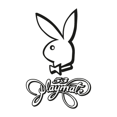 Outline playboy rabbit logo with lettering tattoo design
