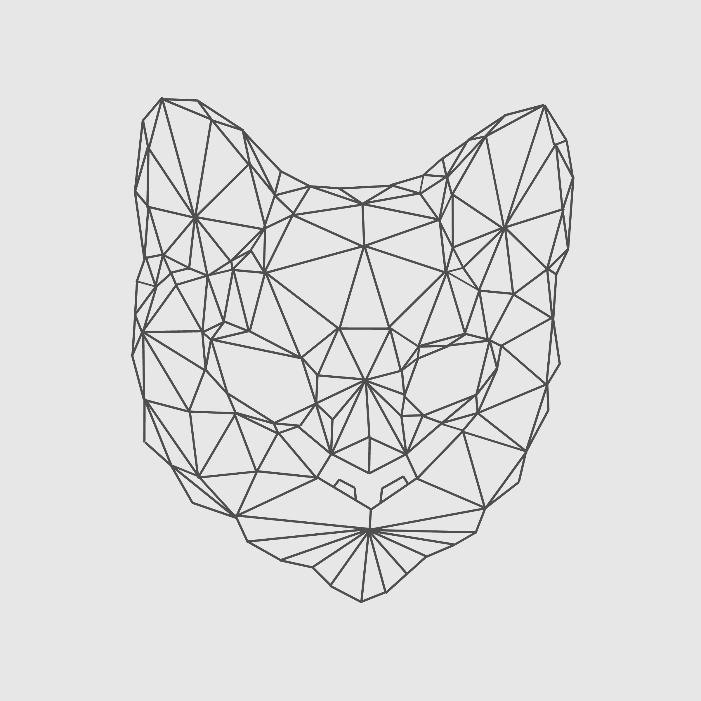 Plain geometric cat head tattoo design