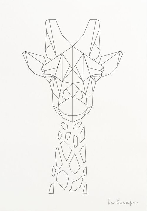 Plain geometric giraffe muzzle tattoo design