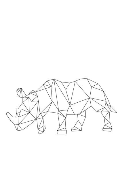 Plain geometric rhino tattoo design