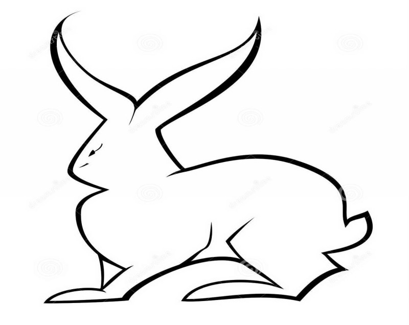 Plain outline hare silhouette tattoo design