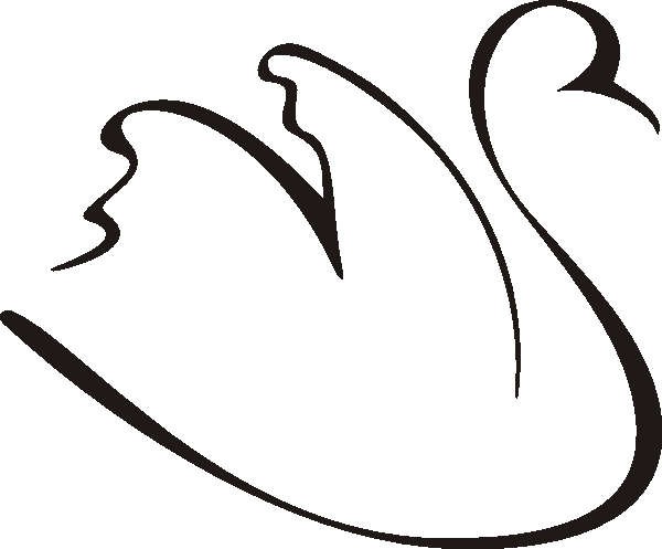 Plain outline swan tattoo design