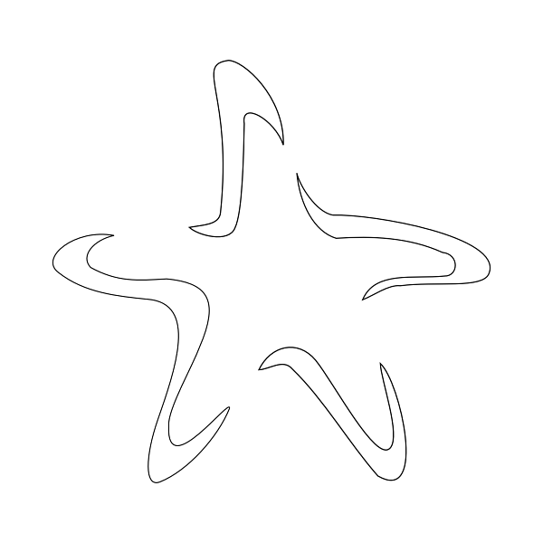 Plain thick clear line starfish silhouette tattoo design