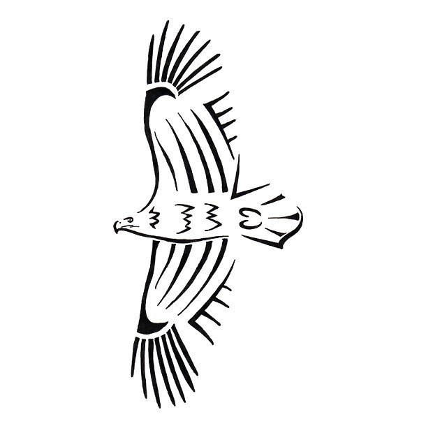Plain tribal flying eagle tattoo design