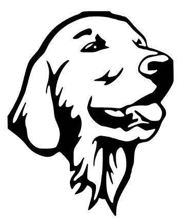 Pleased outline dog face tattoo design