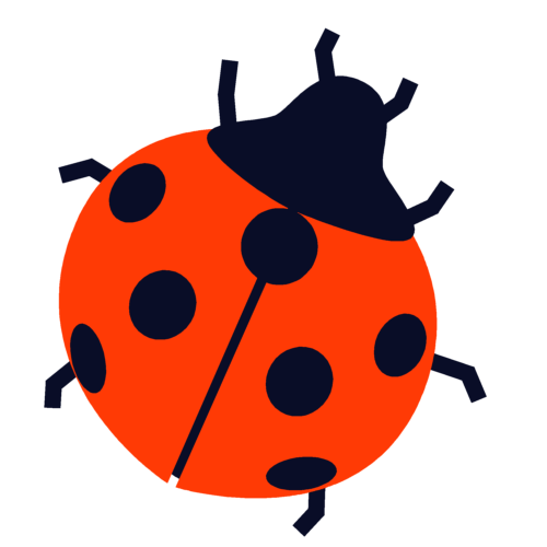 Plump colored static ladybug tattoo design