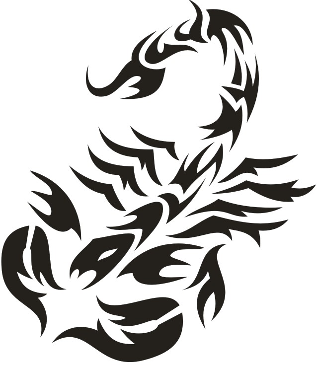 Poch black tribal scorpion tattoo design