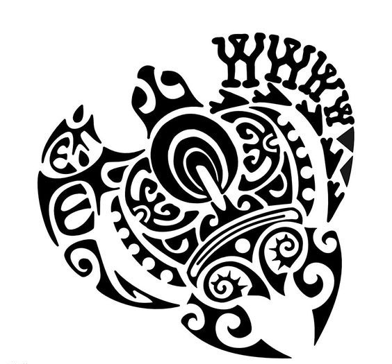 Posh tribal turtle tattoo design