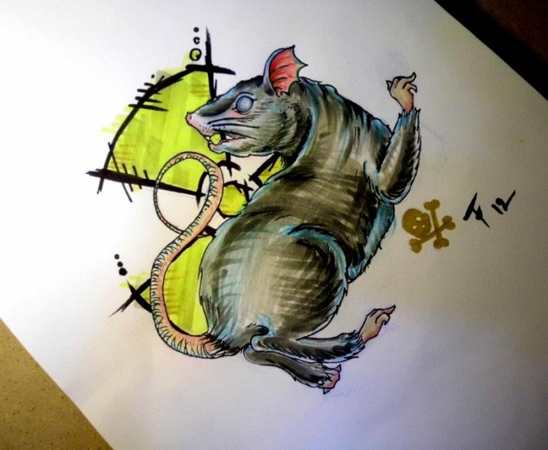 Reactive escaping mouse tattoo design by Tarafleming