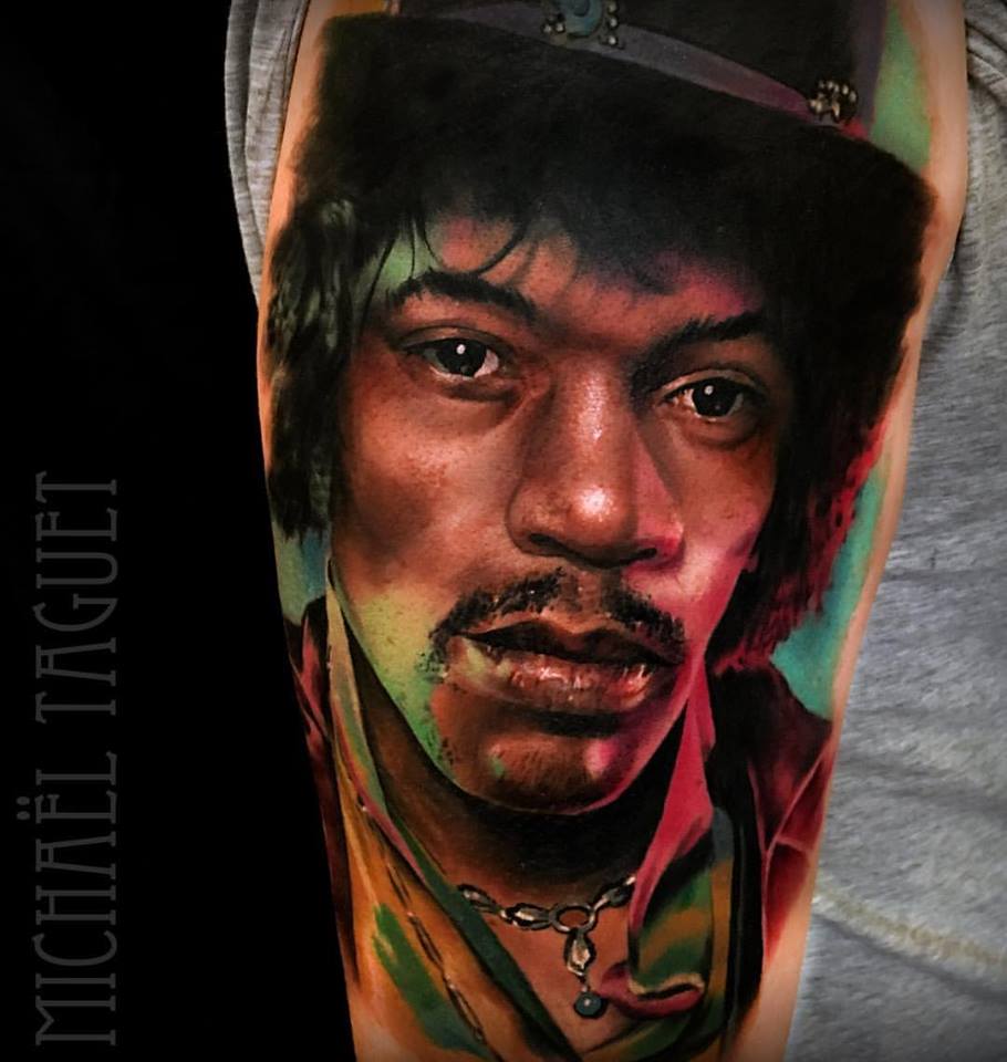 Realistic Jimi Hendrix tattoo3