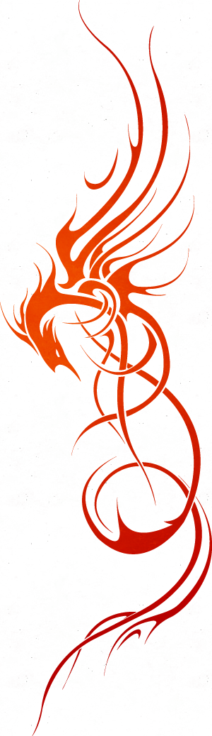 Red-ink tribal phoenix tattoo design