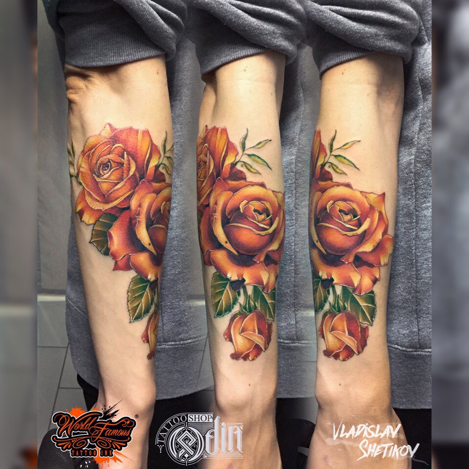 Roses tattoo on forearm