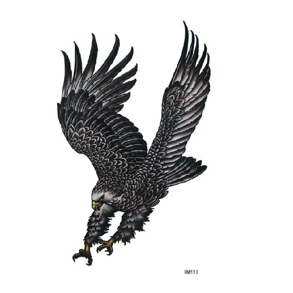 Scary black eagle tattoo design