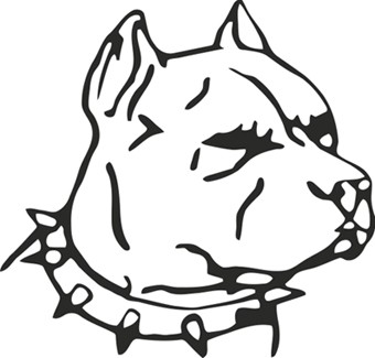 Scary outline bulldog portrait tattoo design