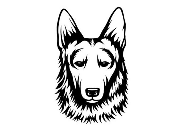 Severe outline german shepherd muzzle tattoo design