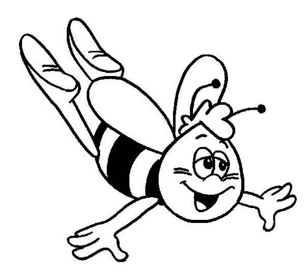 Silly flying bee-boy tattoo design