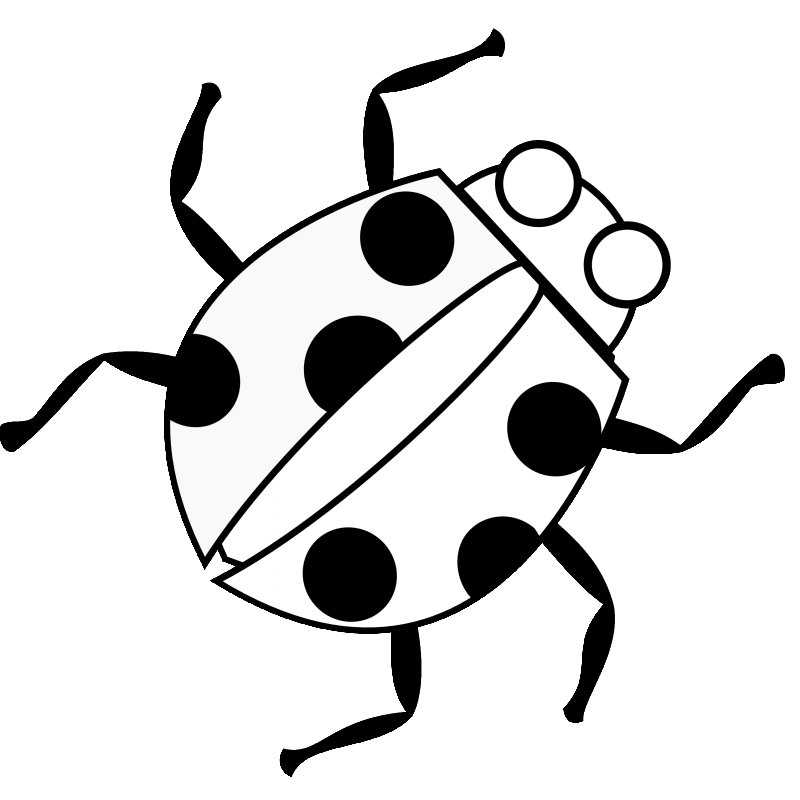 Simple black-and-white ladybug tattoo design