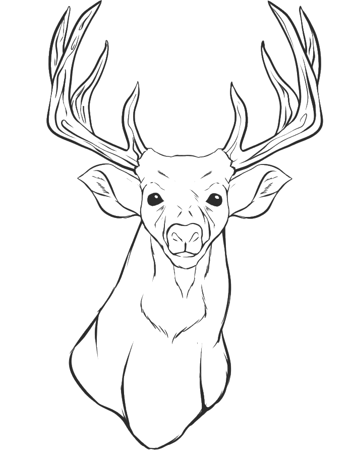 Simple black-eyed deer portrait tattoo design