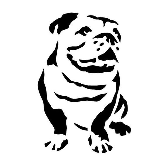 Simple black-ink bulldog silhouette tattoo design