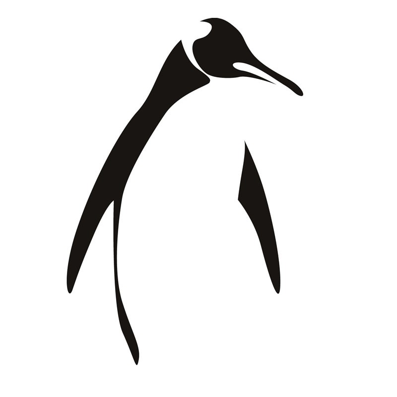 Simple black-ink penguin silhouette tattoo design
