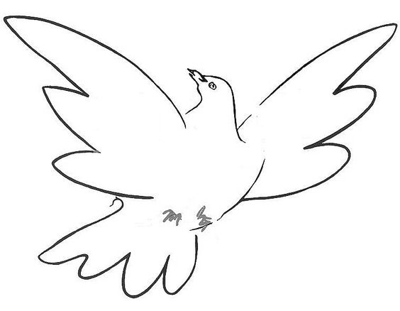 Simple black-line dove tattoo design