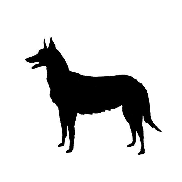 Simple black german shepherd silhouette tattoo design