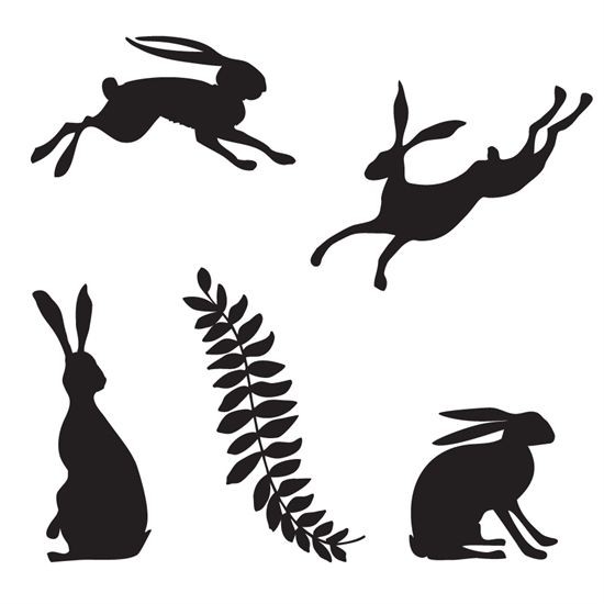 Simple black hare silhouette tattoo designs