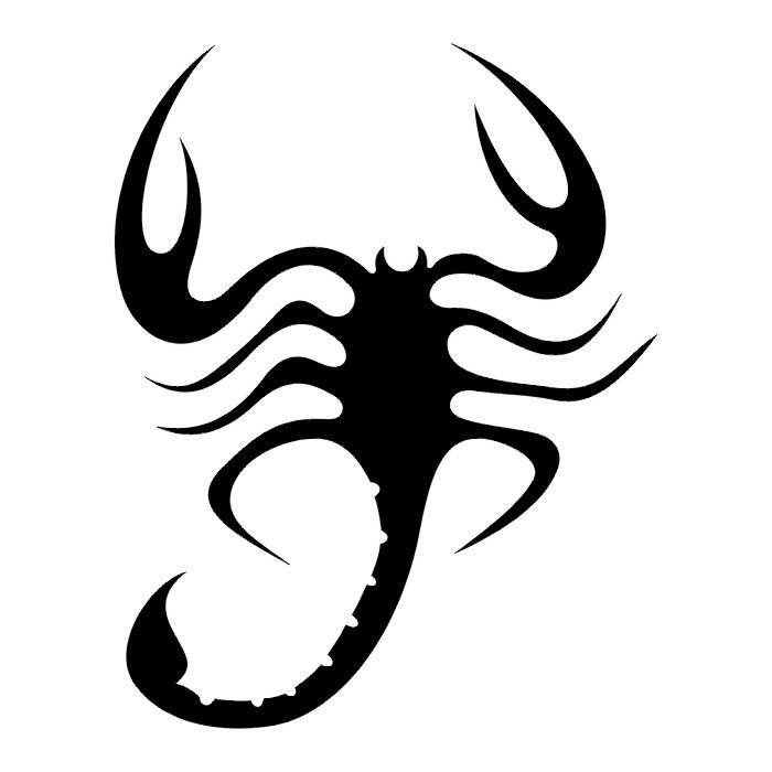Simple black scorpion tattoo design