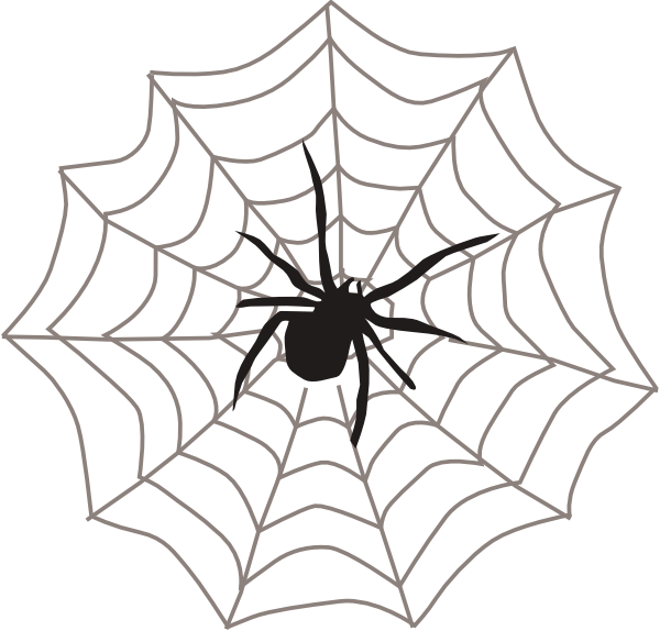 Simple black spider sitting on his net tattoo design