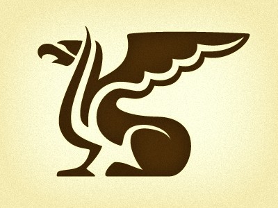 Simple brown-ink griffin silhouette tattoo design