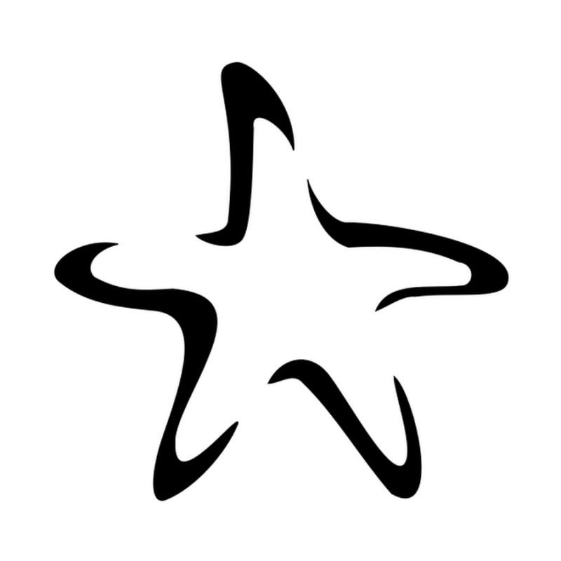 Simple colorless starfish silhouette tattoo design