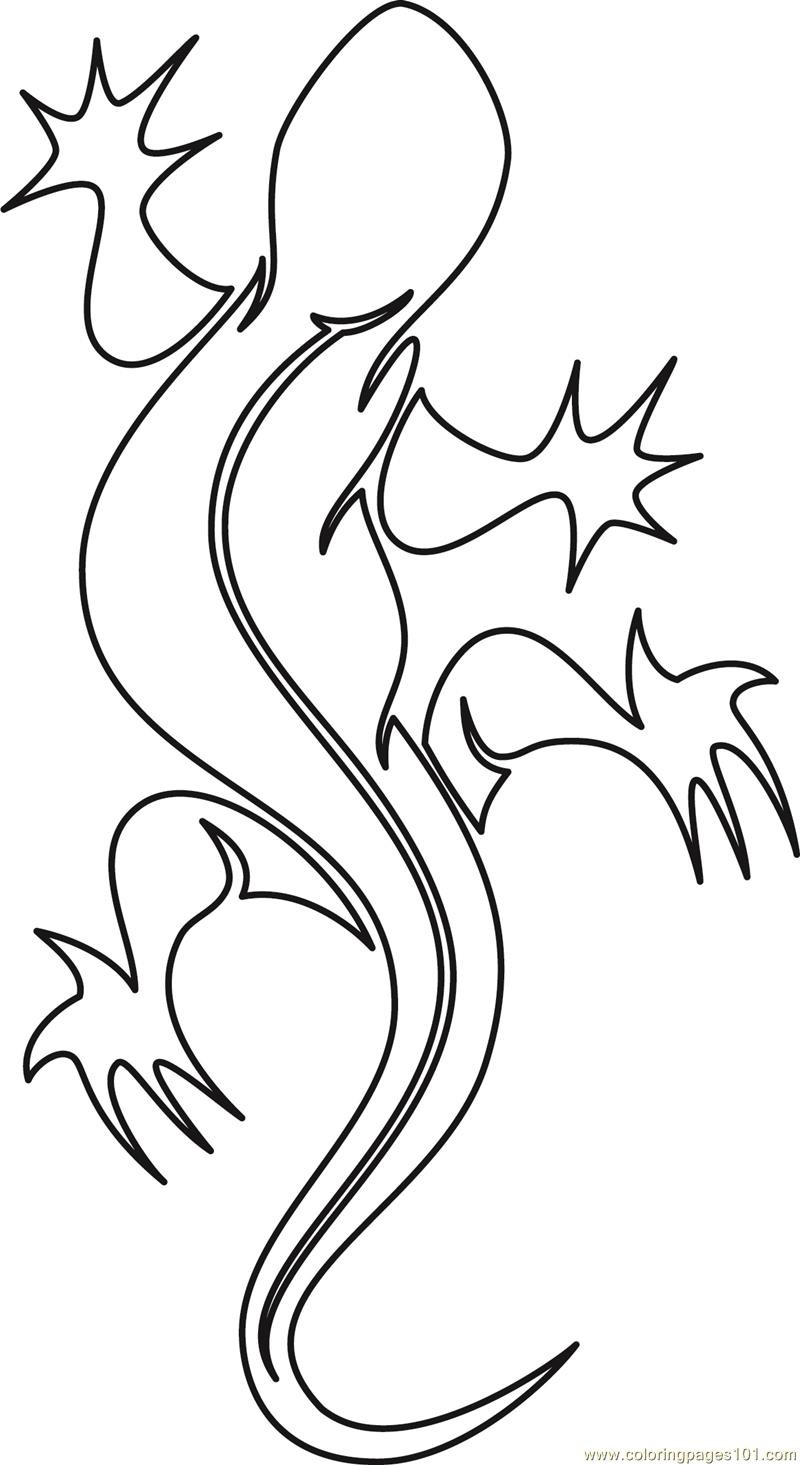 Simple crawling reptile without filling tattoo design