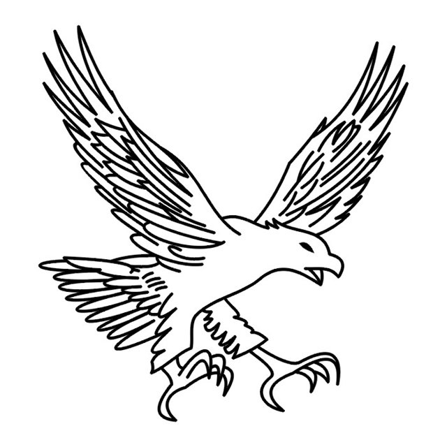Simple eagle catching his prey tattoo design