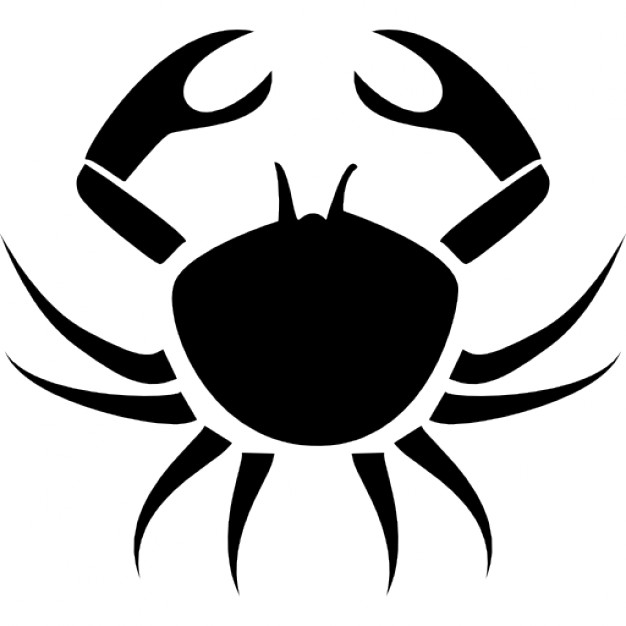 Simple full-black crab tattoo design