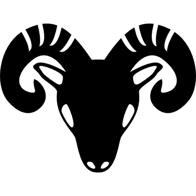 Simple full-black ram head tattoo design