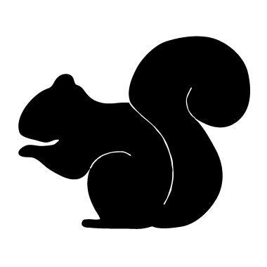 Simple full-black squirrel figure tattoo design