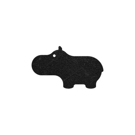 Simple full black hippo figure tattoo design