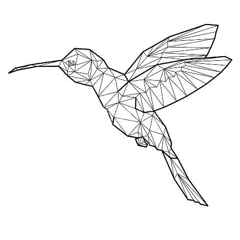 Simple geometric hummingbird tattoo design
