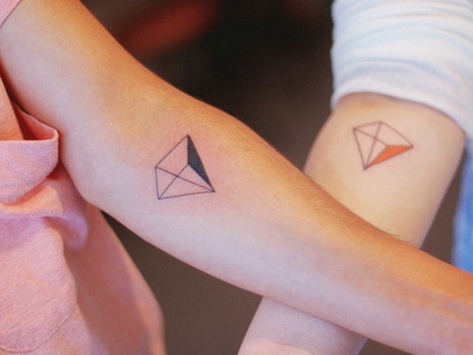 Simple minimalistic feminine descrete tattoo on forearm