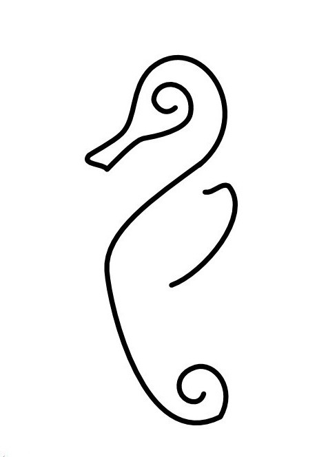 Simple minimals seahorse silhouette tattoo design