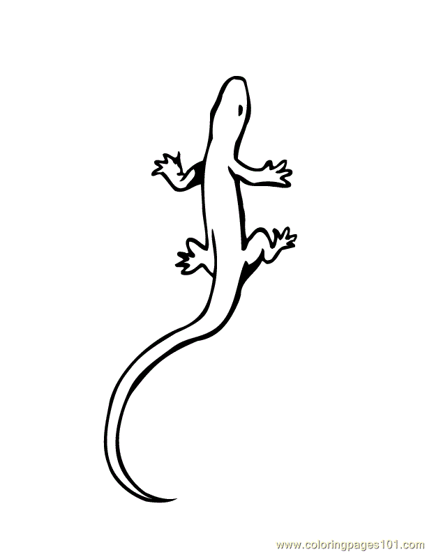 Simple outline lizard crawling up tattoo design