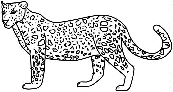 Simple outline standing cheetah figure tattoo design