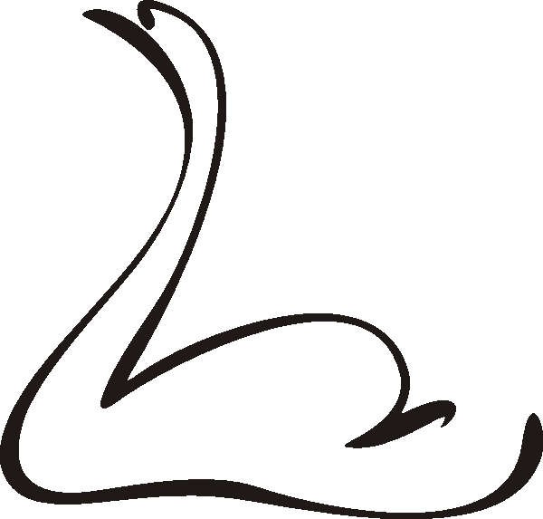Simple outline swan tattoo design